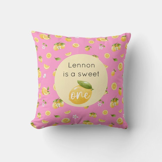 Lemon Sweet One 1st Birthday Cushion (Front)
