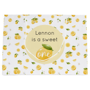 Lemon Sweet One 1st Birthday Large Gift Bag