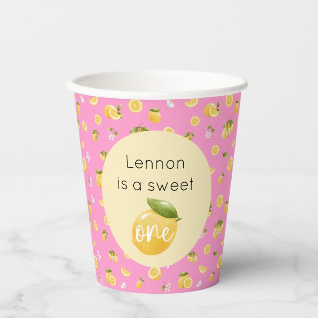 Lemon Sweet One 1st Birthday Paper Cups (Front)