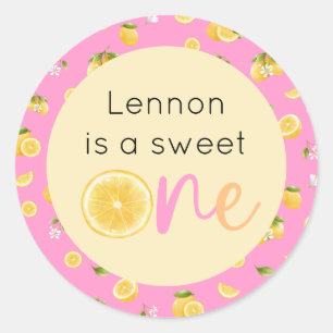 Lemon Sweet One Birthday Classic Round Sticker