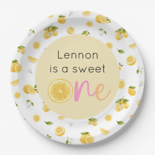 Lemon Sweet One Birthday Party Paper Plate