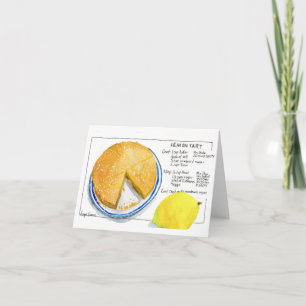 Lemon Tart Recipe Blank Note Card