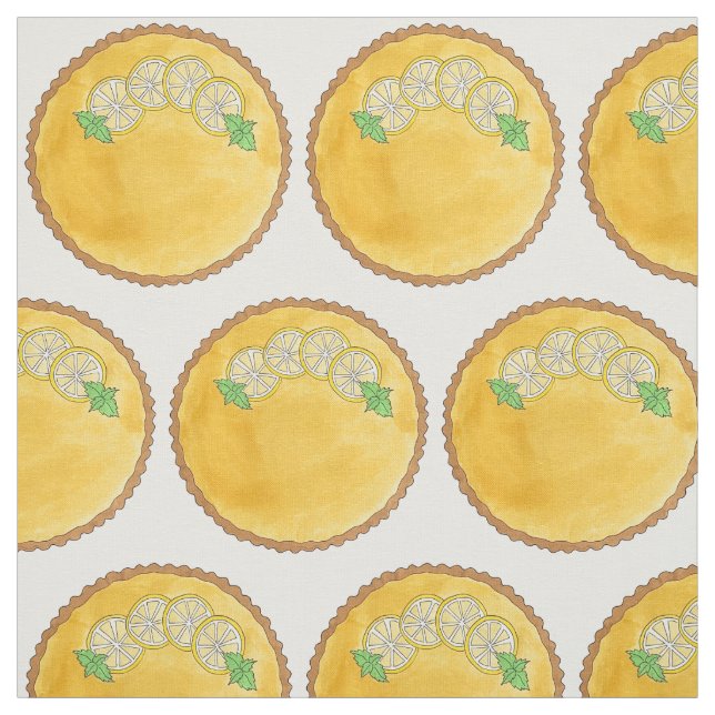 Lemon Tart Tarte au Citron Curd Pie Baking Food Fabric (Swatch)