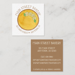 Lemon Tart Tarte au Citron Pie Baking Bakery Chef Square Business Card