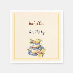 Lemon Teacup Afternoon Tea Party Paper Napkins