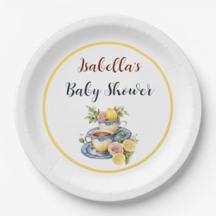 Lemon Teacup Baby Shower Paper Plate