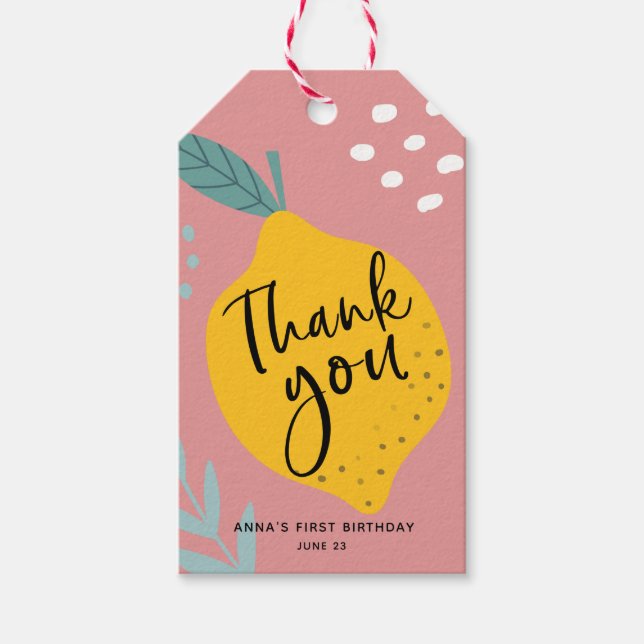 Lemon Thank You Favour tag (Front)