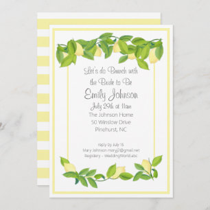 Lemon Theme Bridal Shower Brunch Invitation