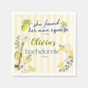lemon theme she found her main squeeze custom napkin
