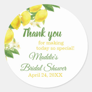 Lemon Theme Thank You Shower Sticker