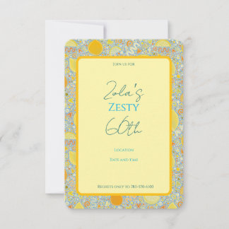 Lemon themed birthday invite 