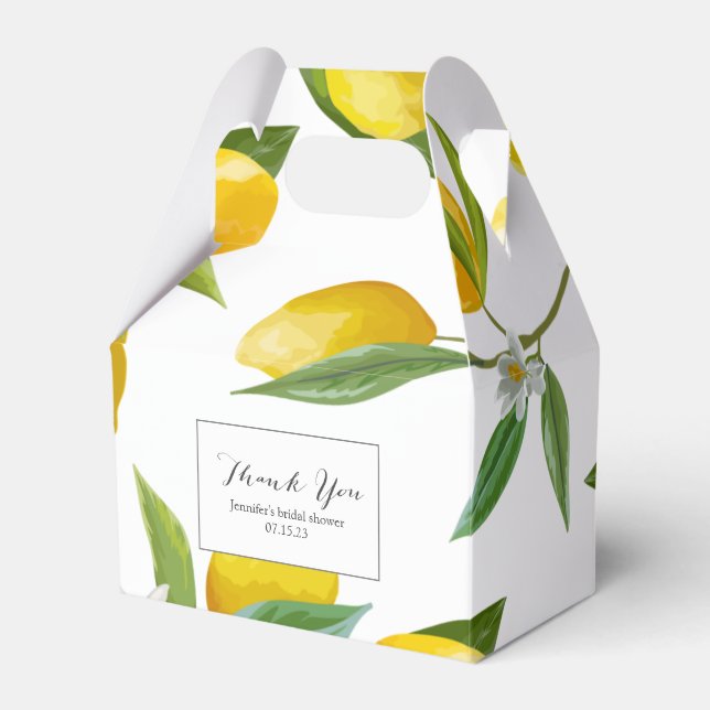 Lemon themed bridal shower favour  favour box (Front Side)