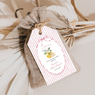 Lemon Themed Girl Baby Shower Gift Tags