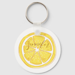 Lemon Themed Personalised Key Chain