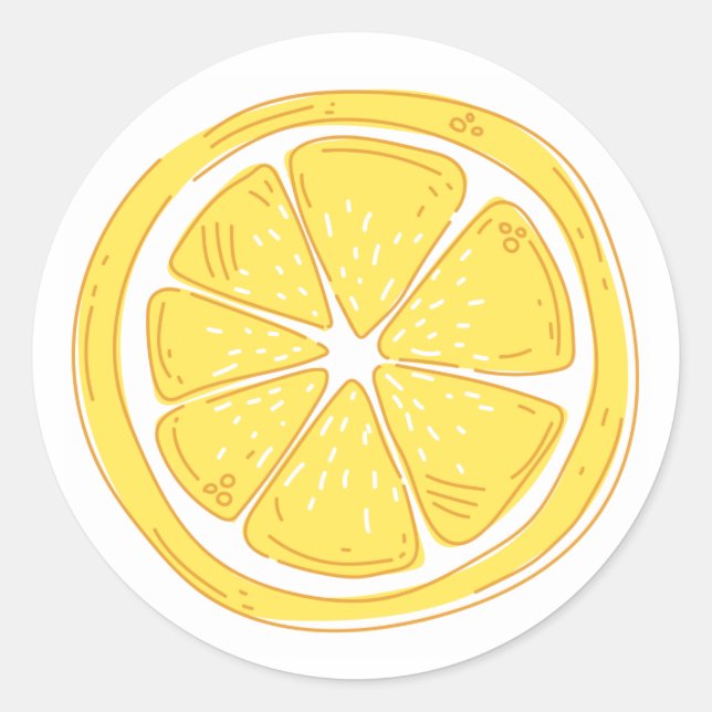 Lemon Themed Round Sticker (Front)