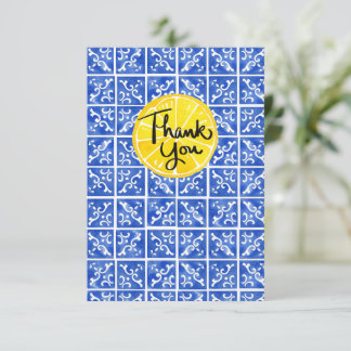 Lemon & Tile "Thank You" flat greeting card