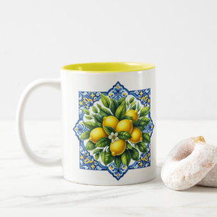 Lemon Tile Two-Tone Coffee Mug