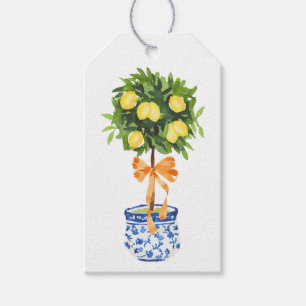 Lemon Topiary, Orange Bow Gift Tags
