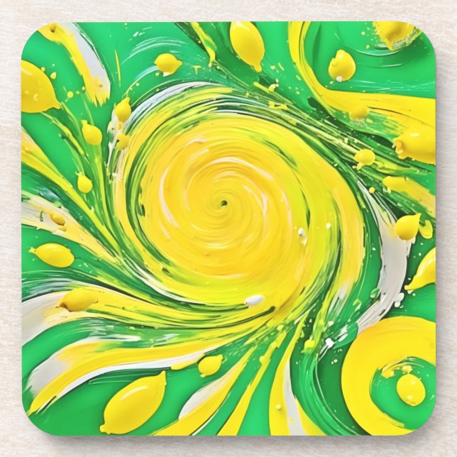Lemon Tornado Design Coaster (Front)