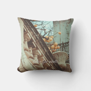 Lemon Tree and Old buildings Cushion