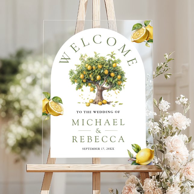 Lemon Tree Arch Wedding Welcome Acrylic Sign (Creator Uploaded)