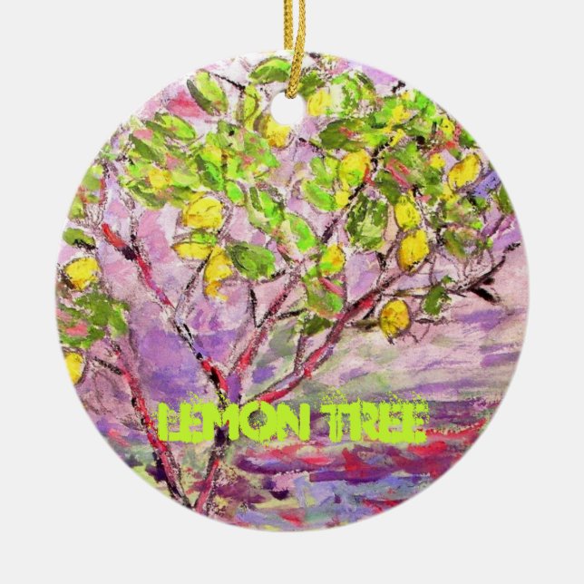 lemon tree art ceramic tree decoration (Front)