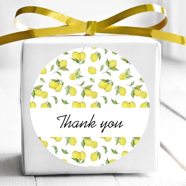 Lemon Tree Baby Shower Thank you Classic Round Sticker (Creator Uploaded)