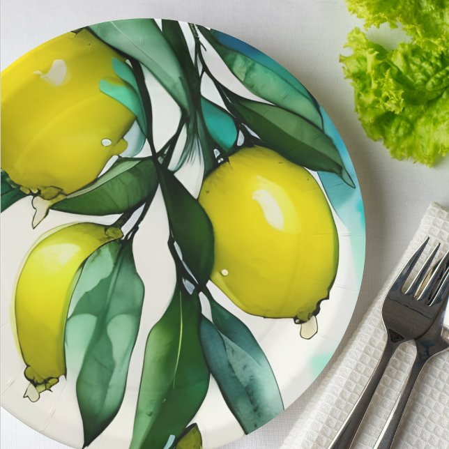 Lemon Tree Branch Paper Plate (Creator Uploaded)