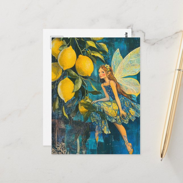 Lemon Tree Fairy Postcard (Front/Back In Situ)