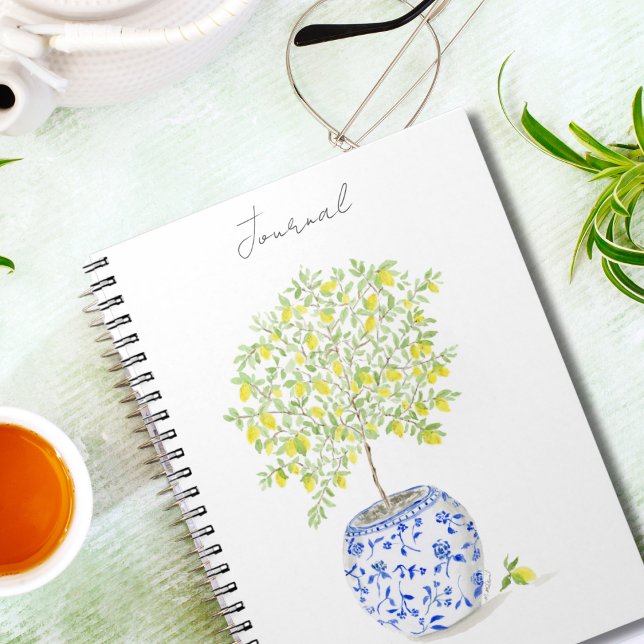 Lemon Tree in Chinoiserie Pot Watercolor Notebook (Creator Uploaded)