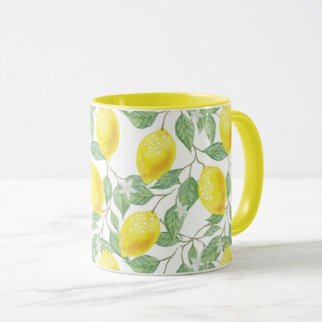 Lemon Tree Pattern Mug (Front Right)