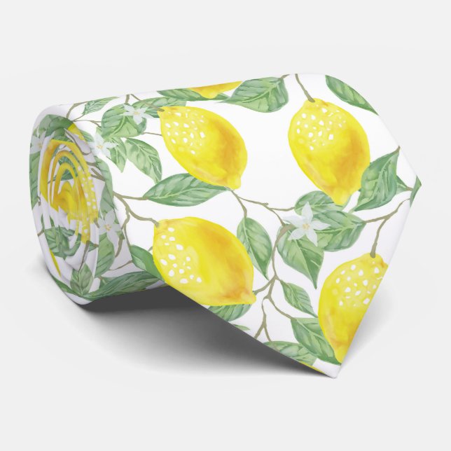 Lemon Tree Pattern Tie (Rolled)