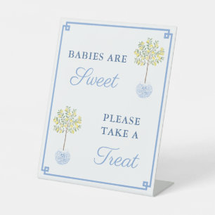 Lemon Tree Take A Treat Baby Shower Favour Table  Pedestal Sign
