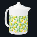 Lemon Tree Teapot<br><div class="desc">Porcelain teapot with a sunny yellow lemon design.</div>