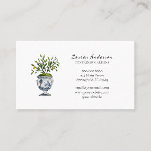 Lemon tree topiary in pot Gardener  Business Card