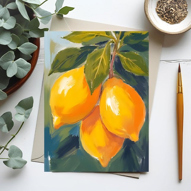 Lemon Tree Watercolor Fruit Painting Postcard (Creator Uploaded)