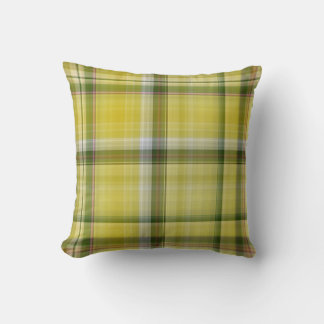 Lemon Tree Yellow and Green Plaid Cushion