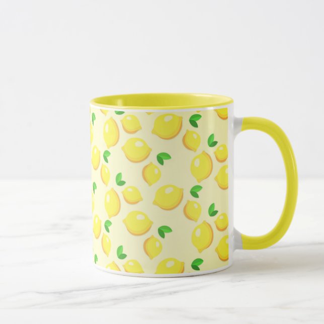 Lemon Tree Yellow Ringer Mug (Right)