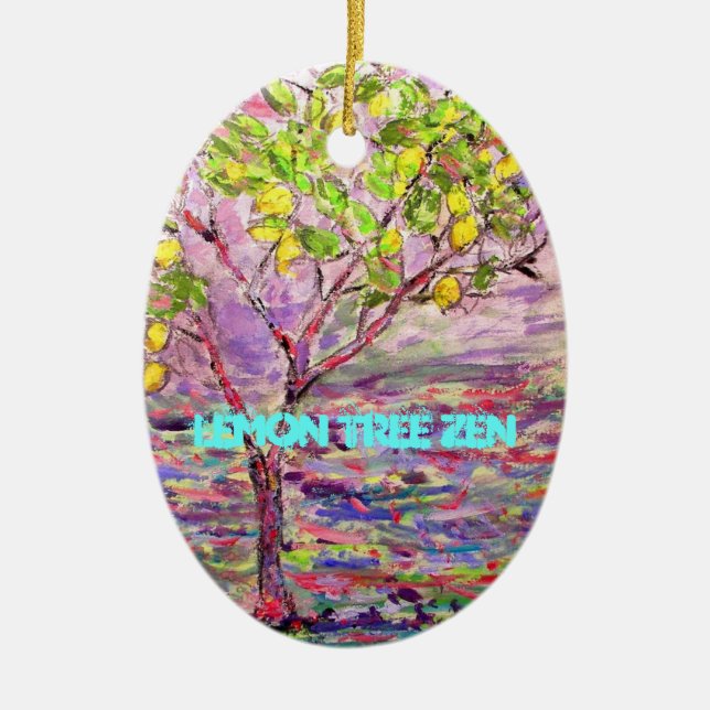 Lemon Tree Zen Ceramic Ornament (Front)
