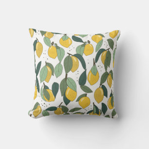 Lemon Tropical: Bright Vintage Seamless Cushion