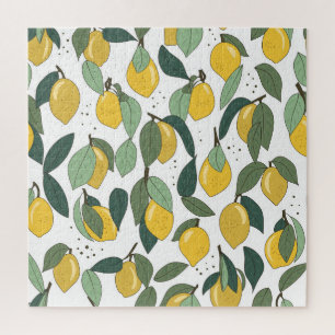 Lemon Tropical: Bright Vintage Seamless Jigsaw Puzzle