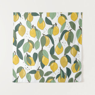 Lemon Tropical: Bright Vintage Seamless Tapestry
