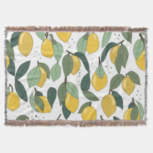 Lemon Tropical: Bright Vintage Seamless Throw Blanket