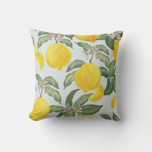 Lemon Tropical Fruit Vintage Pattern Cushion