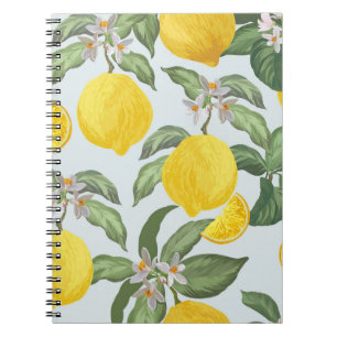 Lemon Tropical Fruit Vintage Pattern Notebook