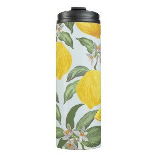 Lemon Tropical Fruit Vintage Pattern Thermal Tumbler