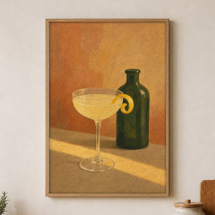 Lemon Twist Coupe Watercolour Cottagecore Poster