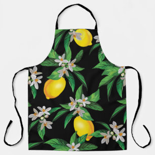 Lemon Vintage: Hand-Drawn Floral Texture Apron