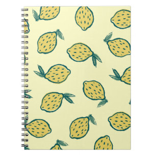Lemon Vintage: Yellow Citrus Background Notebook
