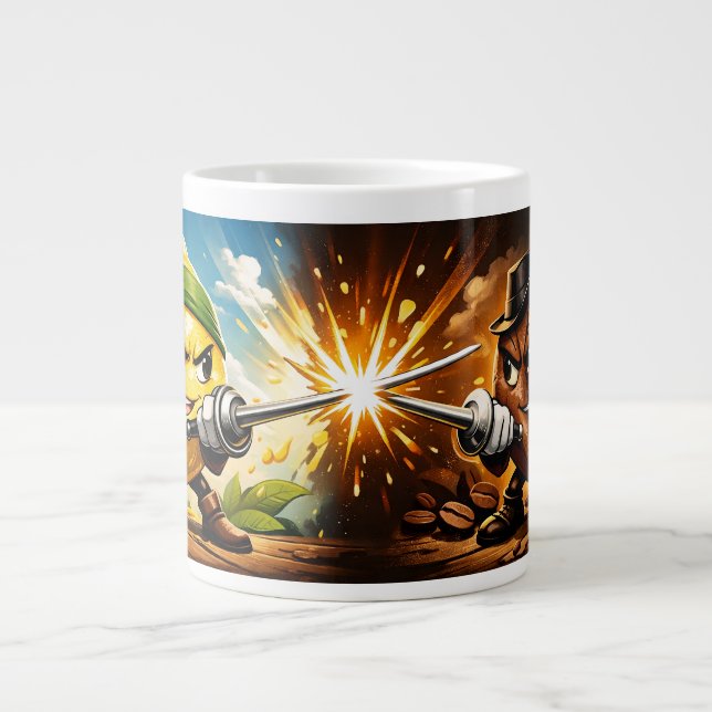 Lemon vs Coffee Duel Jumbo Mug (Front)
